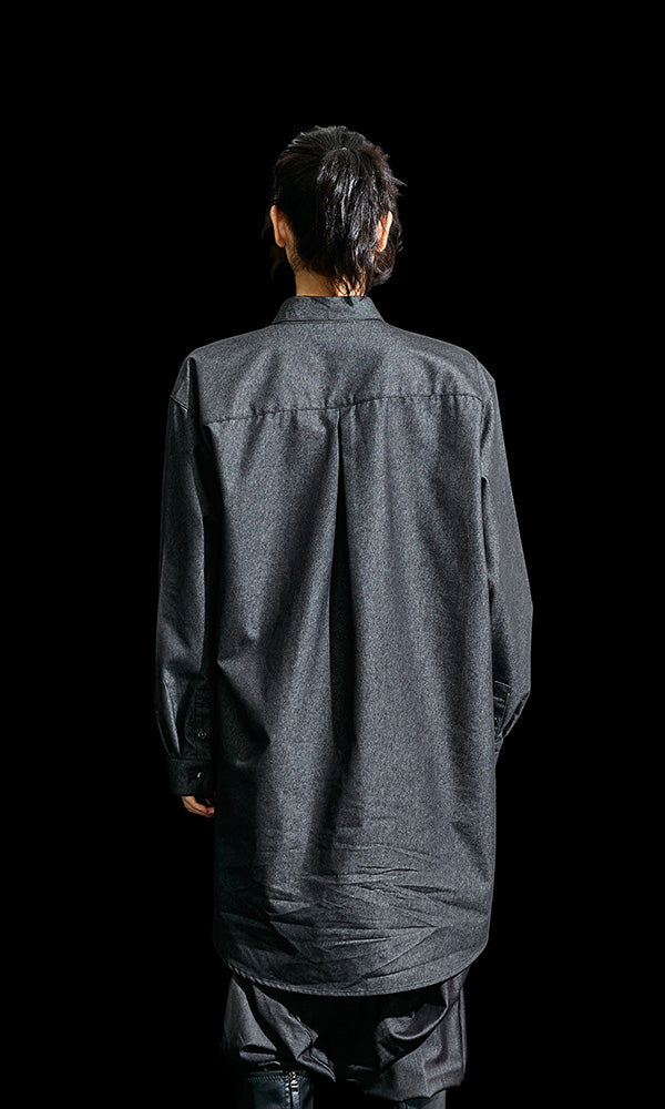 落ち感が美しい韓国ファッション 大人ロングシャツ