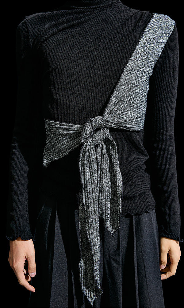 きれいめに寄せる韓国 ファッション レディースドレープトップス