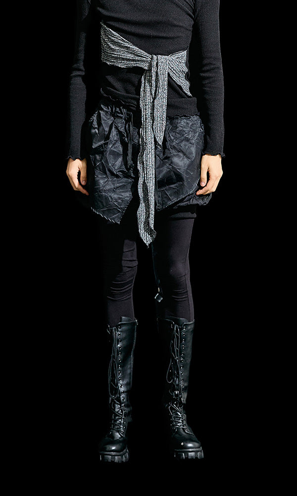 【Reculer レキュリー】Unbalanced leggings baggy pants Black