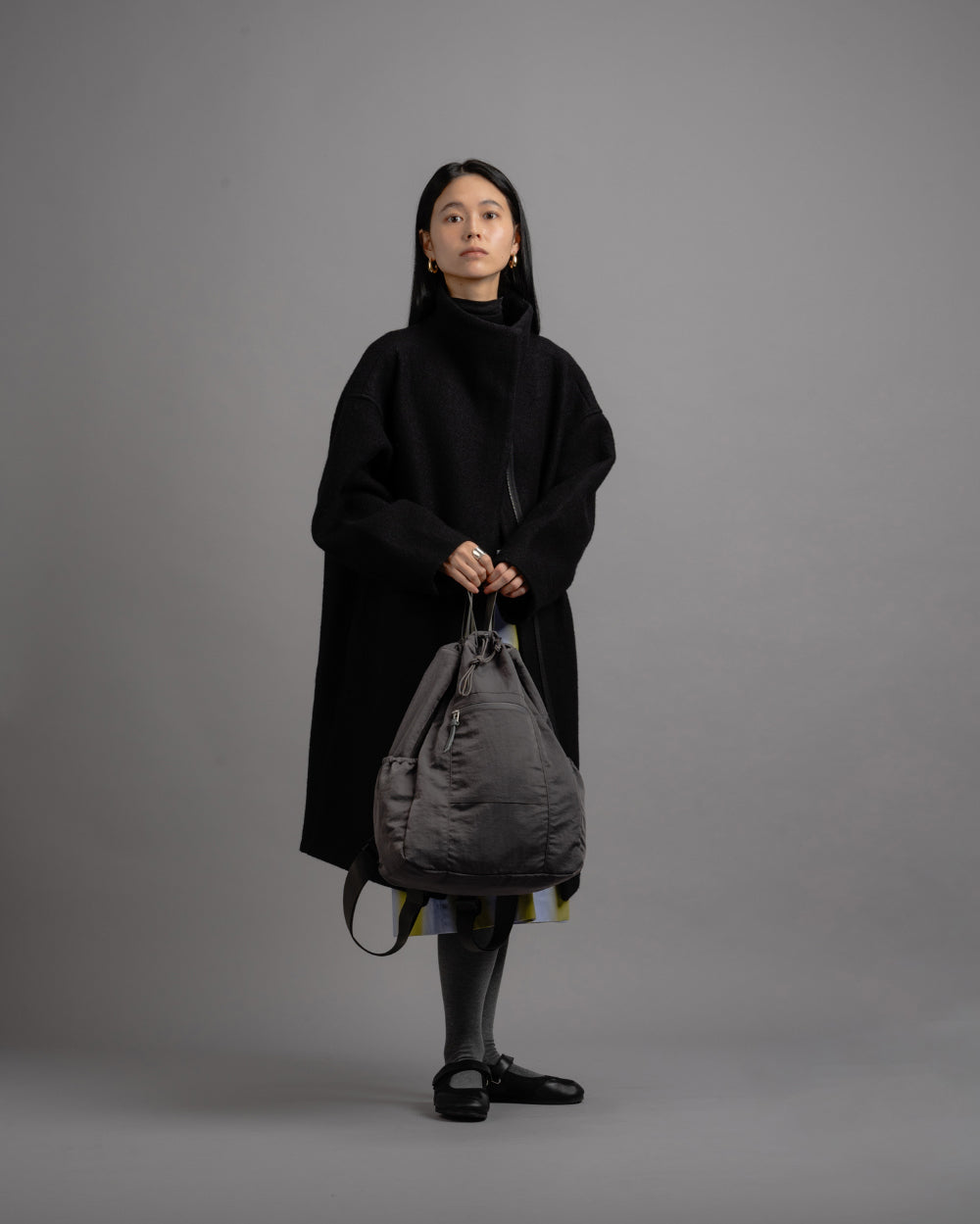 【Requisite レキジット】2way draw bag (Black)