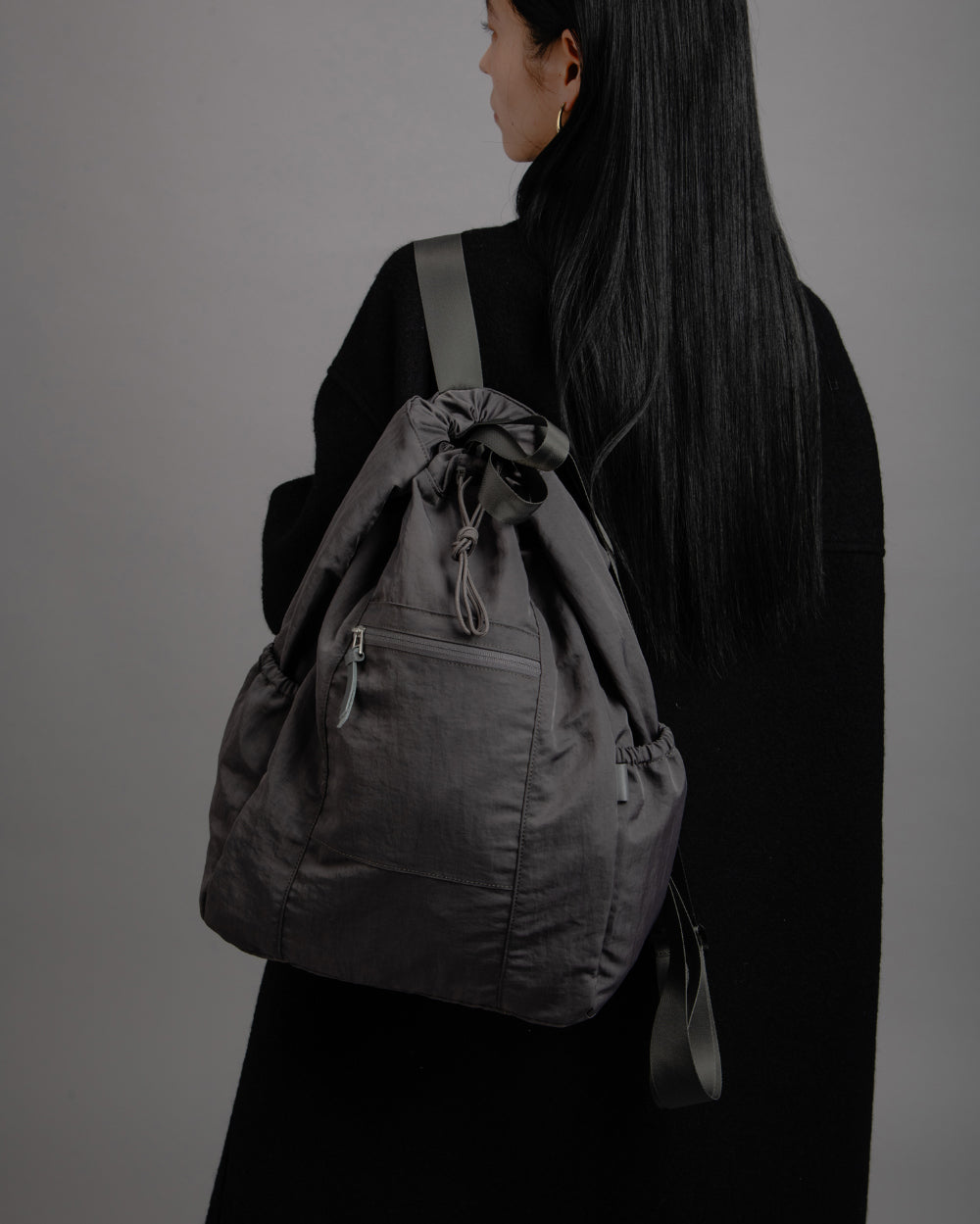 【Requisite レキジット】2way draw bag (Black)