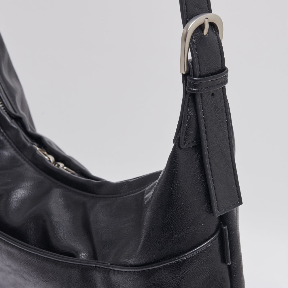 韓国 バッグ 革 風 ディテール ミニマル