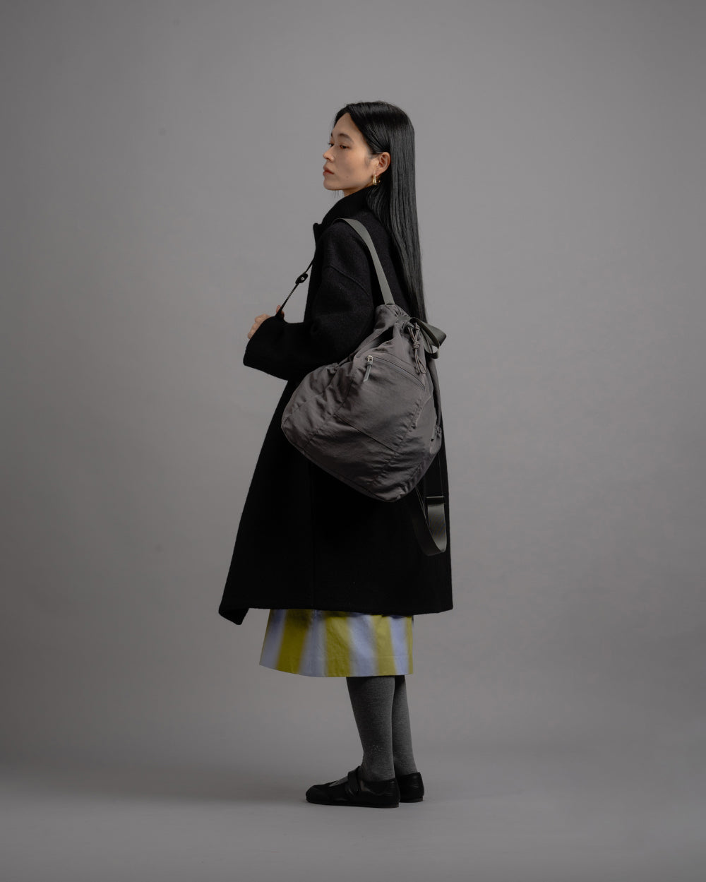 【Requisite レキジット】2way draw bag (Black)