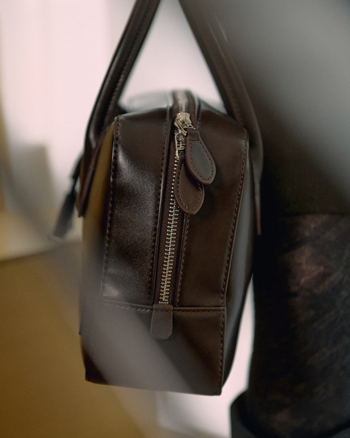 レディース 韓国 トート バッグ ブラウン ミニマル