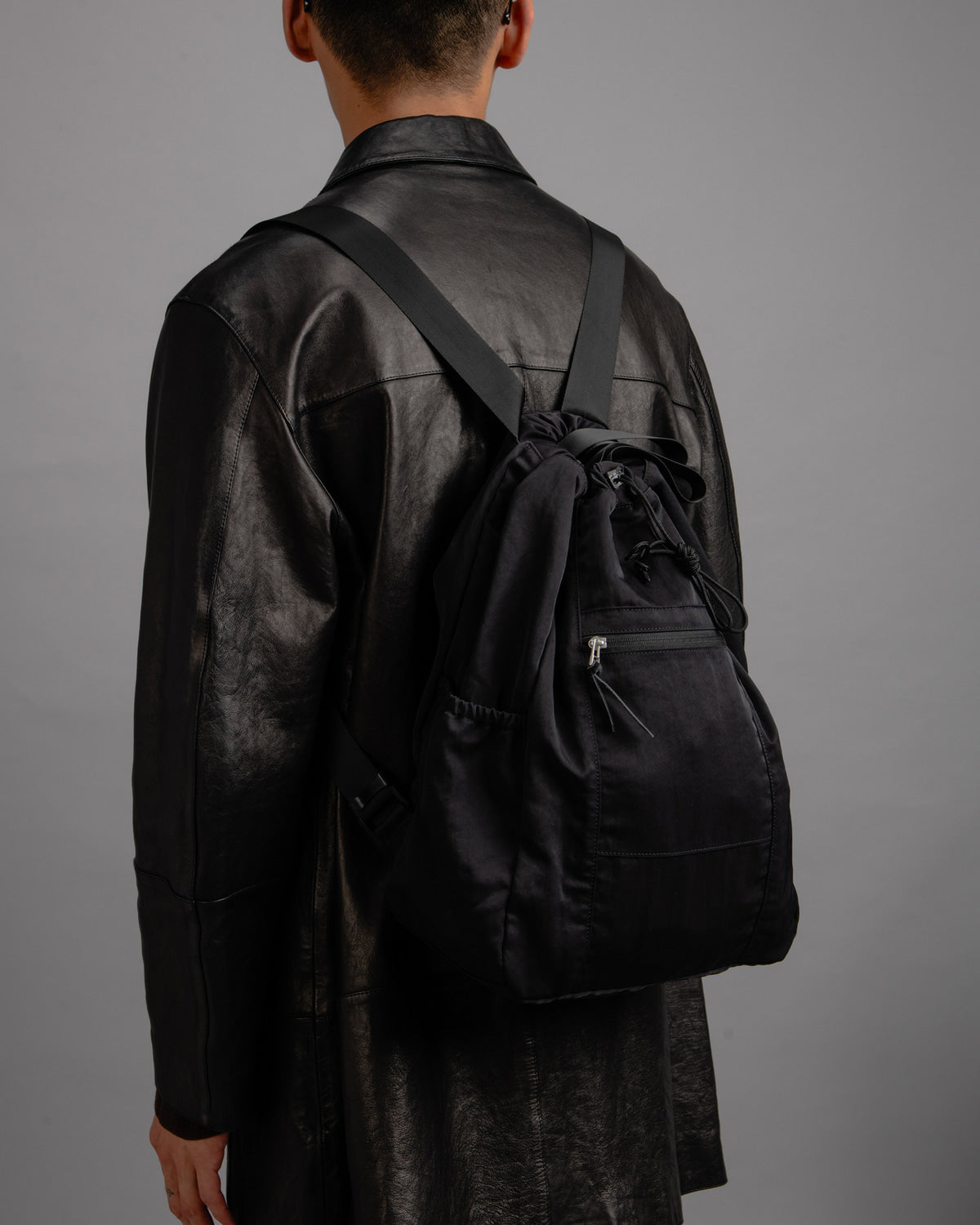 【Requisite レキジット】2way draw bag (Grey)