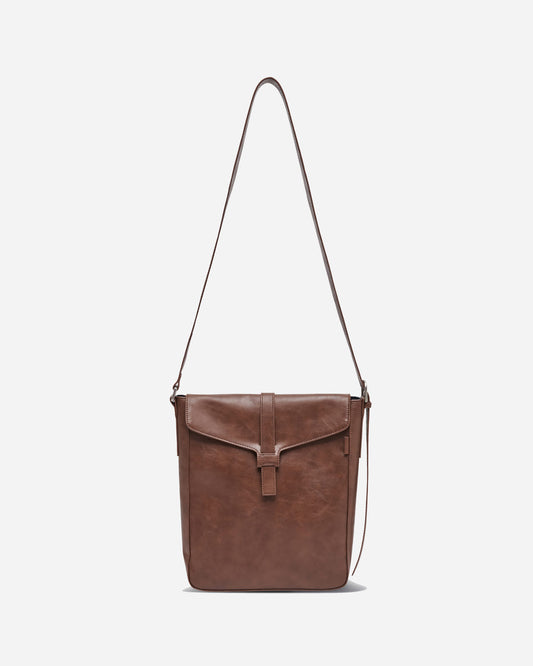 韓国 バッグ ブランド Requisite スクエア ショルダーバッグ ブラウン