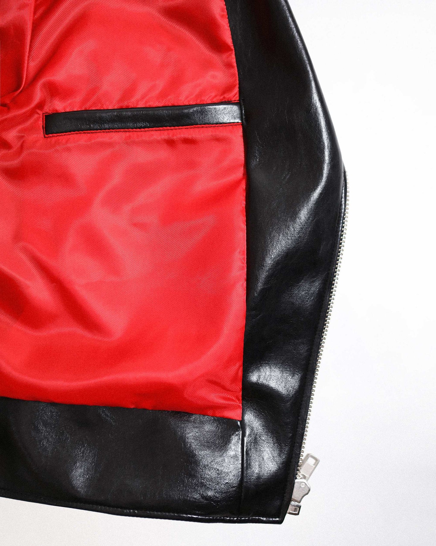 【REVURA レビュ―ラ】BURN OUT FLARE FAUX RIDER JACKET