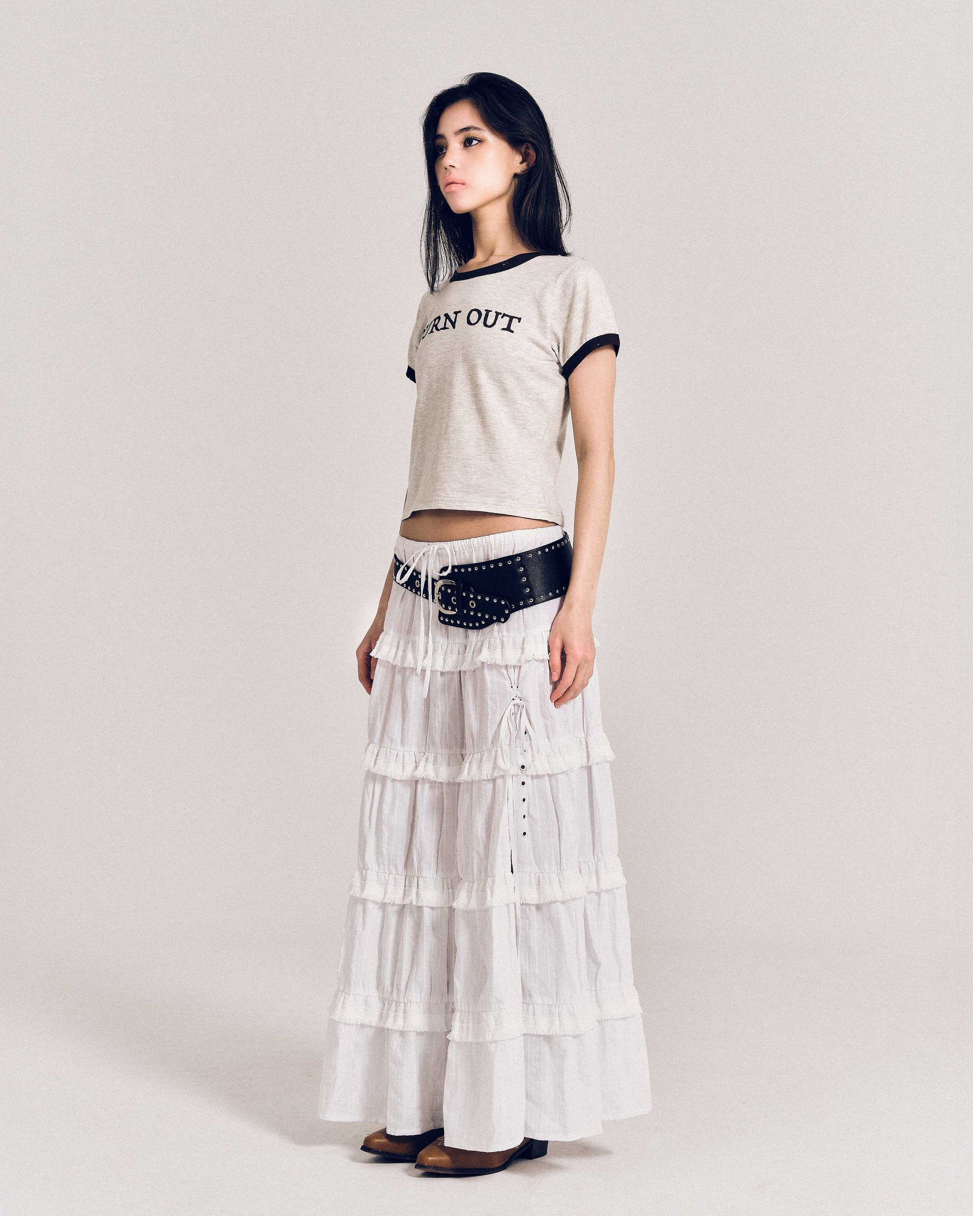 韓国ファッション きれいめ リンガーT