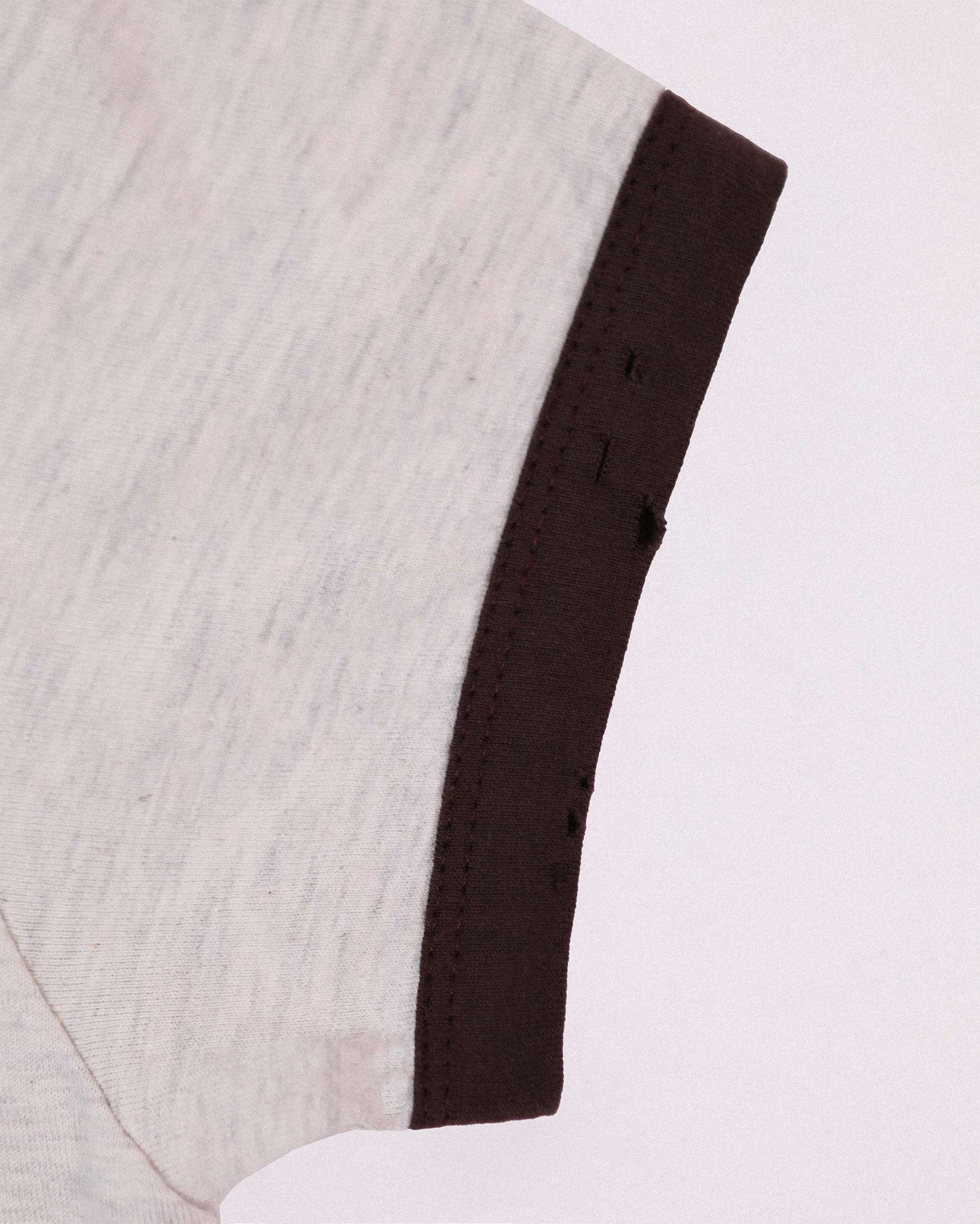 【REVURA レビュ―ラ】BURN OUT FRAY RINGER T-SHIRT OATMEAL / BROWN - S (W / CROP FIT)