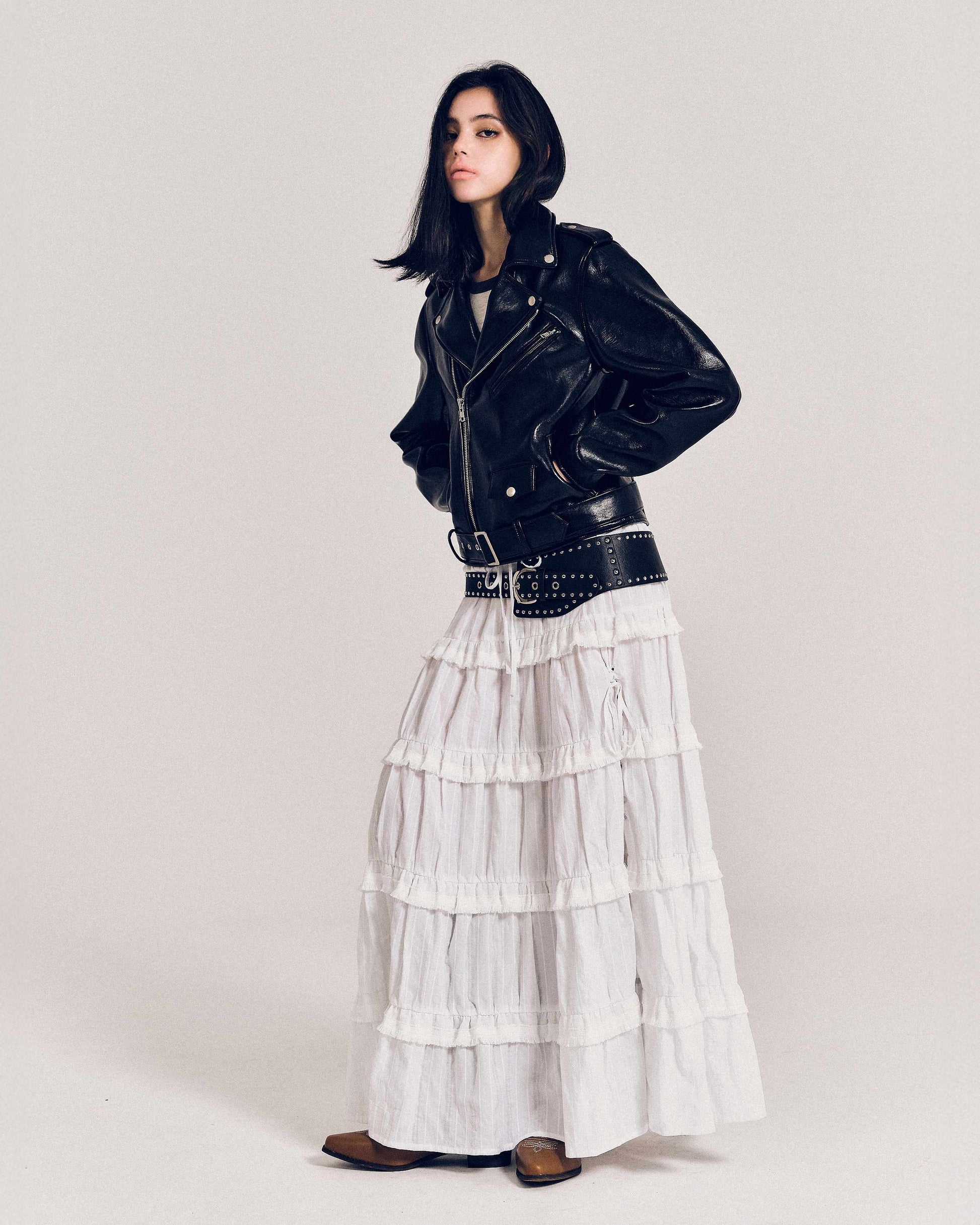 韓国ファッション きれいめ フレアジャケット