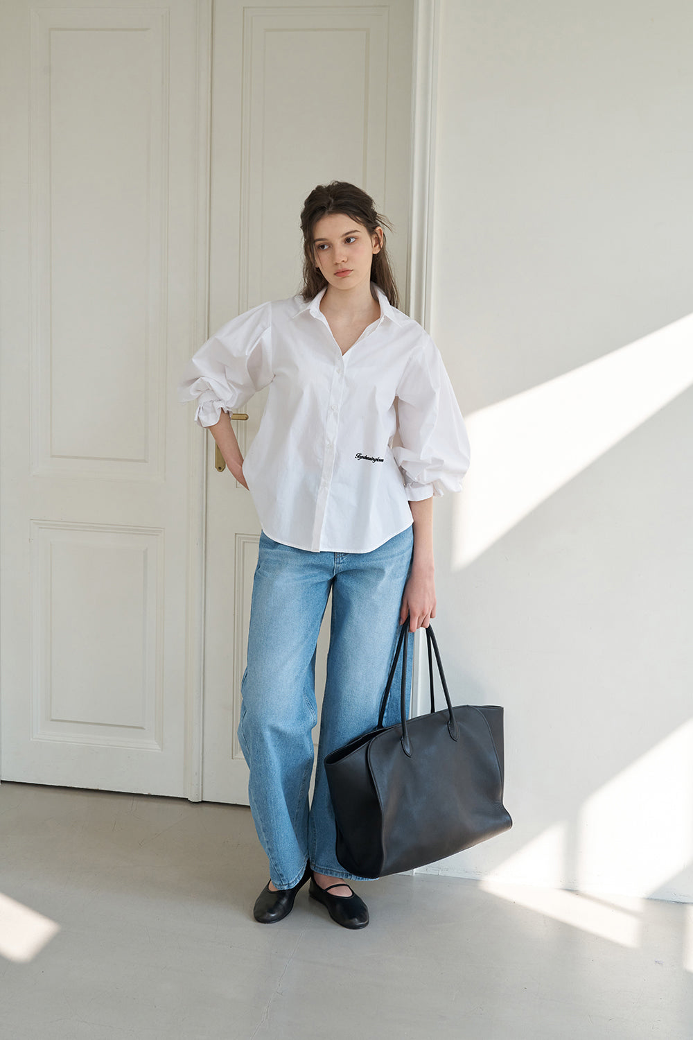 TOPDRESSING 2026SS Mood Dotto Shirt ルーズフィット ボリューム袖 コーディネート
