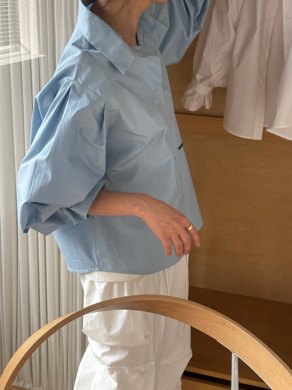 TOPDRESSING 2026SS Mood Dotto Shirt ルーズフィット ボリューム袖 コーディネート
