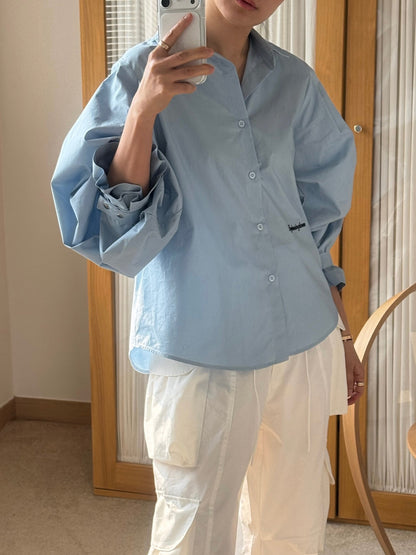 TOPDRESSING Mood Dotto Shirt スカイブルー 着用イメージ 正面
