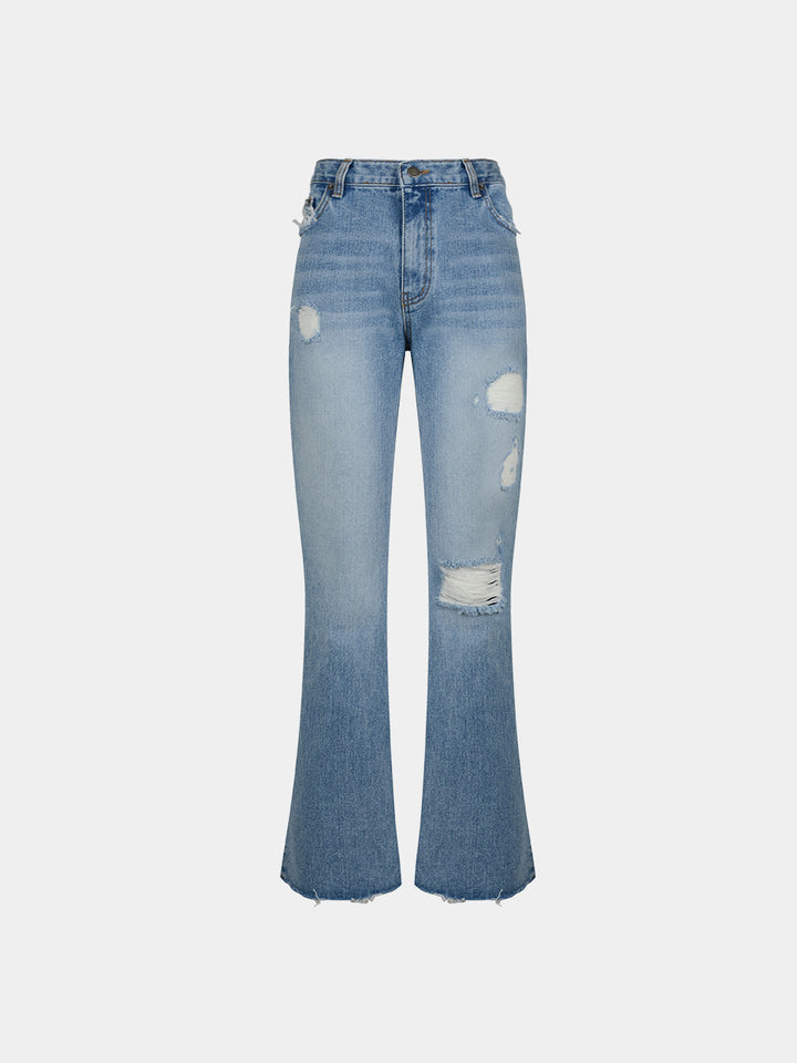 【TOPDRESSING 2026AW】Canny Distressed Bootcut Denim