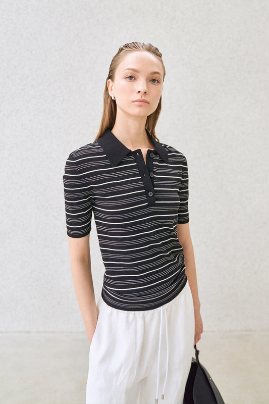 [BLOSSOM H COMPANY 2025SS] BENNY STRIPE PK SHORT SLEEVE KNIT