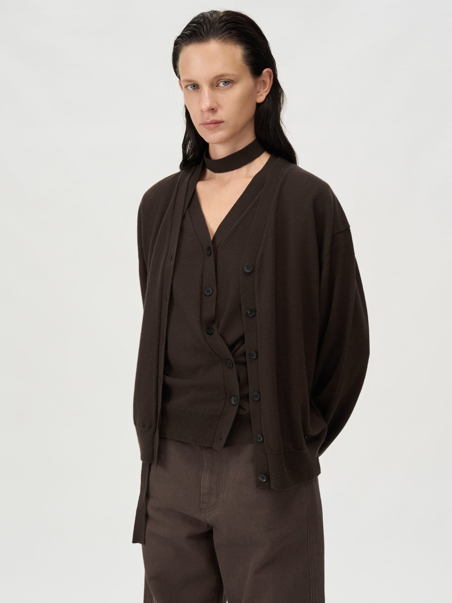 【MAGJAY 2025AW】Uno Wool 100 Cross Cardigan