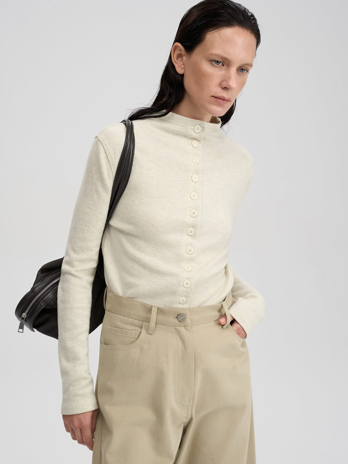 【MAGJAY 2025AW】Wool Half Neck Cardigan