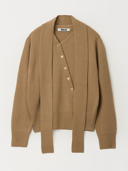 [MAGJAY 2025AW] Wool 100 Scarf Set Cardigan