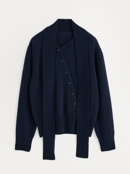 [MAGJAY 2025AW] Wool 100 Scarf Set Cardigan