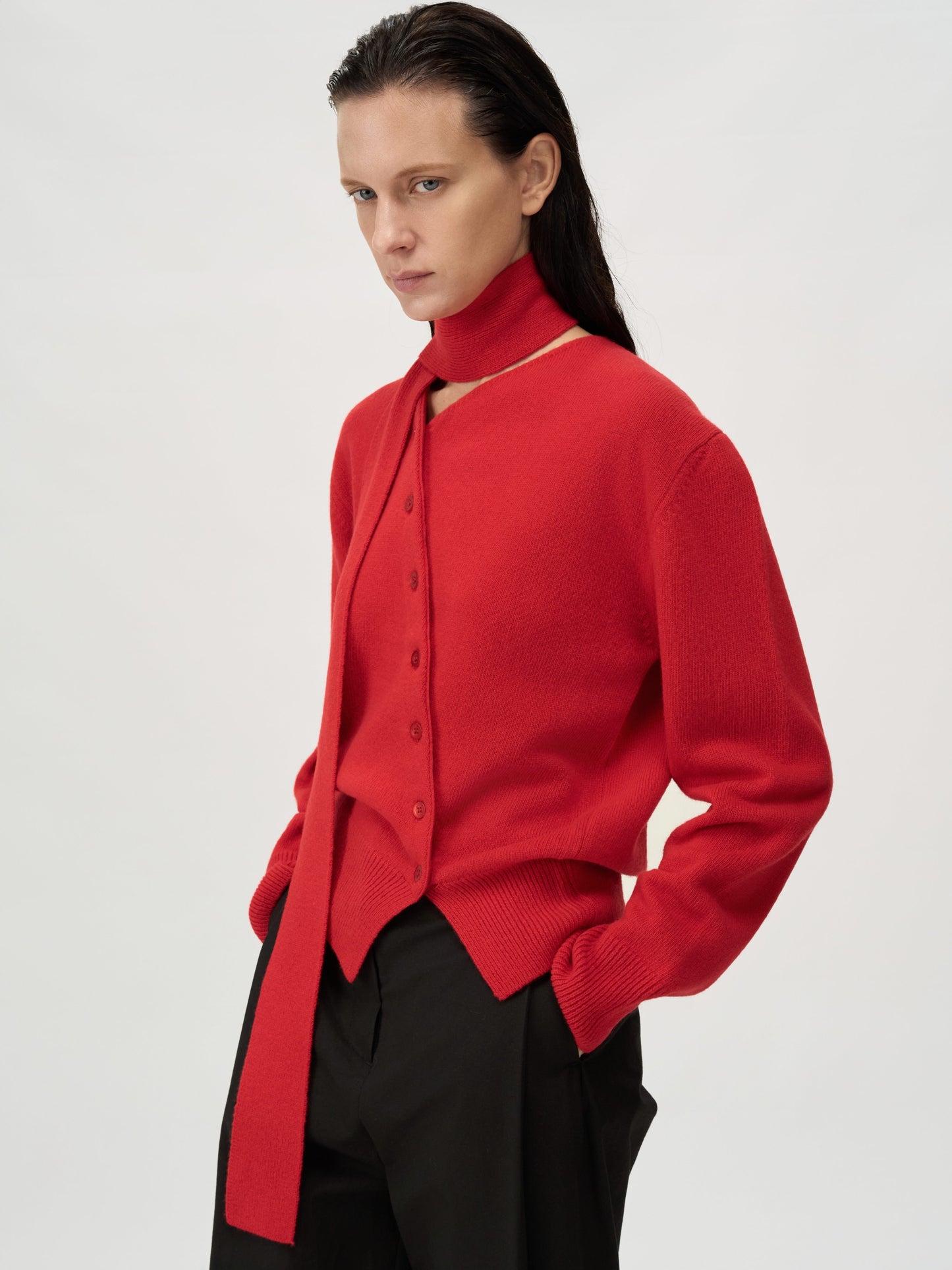 【MAGJAY 2025AW】Wool 100 Scarf Set Cardigan