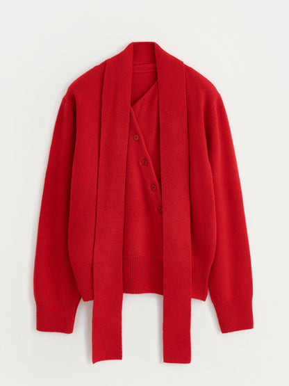 [MAGJAY 2025AW] Wool 100 Scarf Set Cardigan