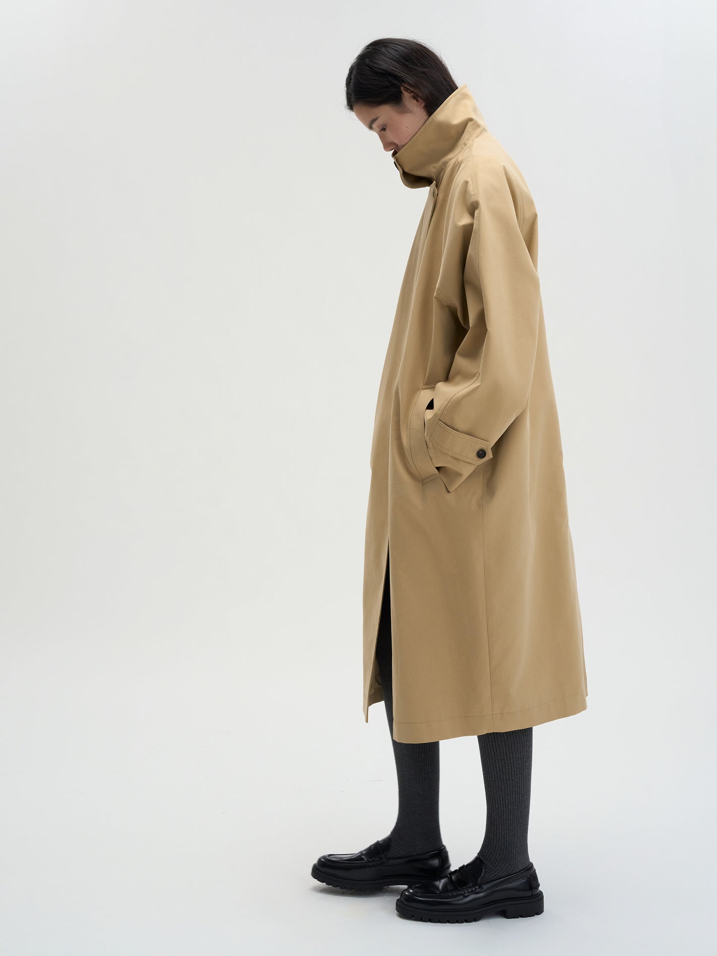 【MAGJAY 2025AW】High-neck Cocoon trench coat