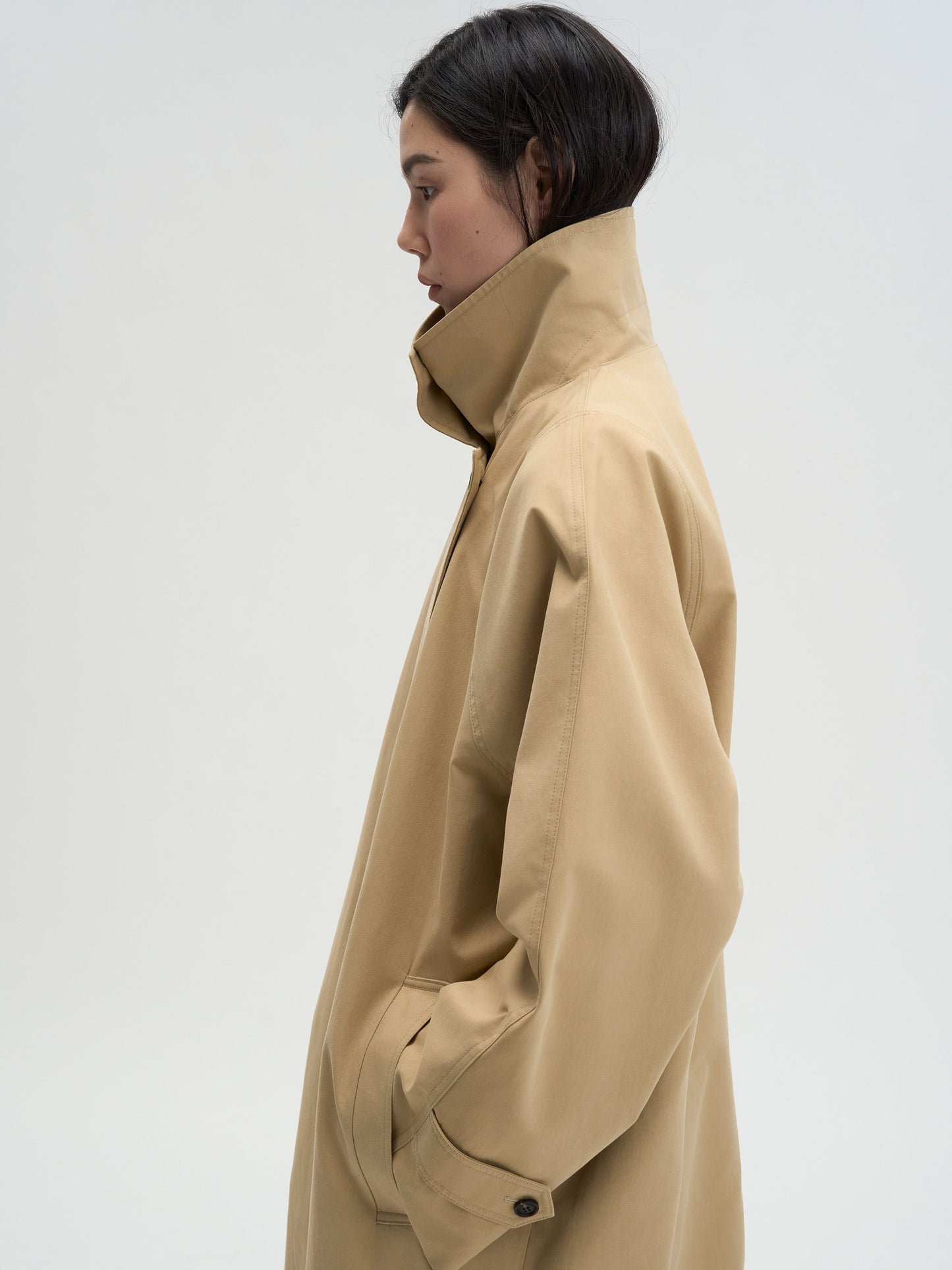 【MAGJAY 2025AW】High-neck Cocoon trench coat