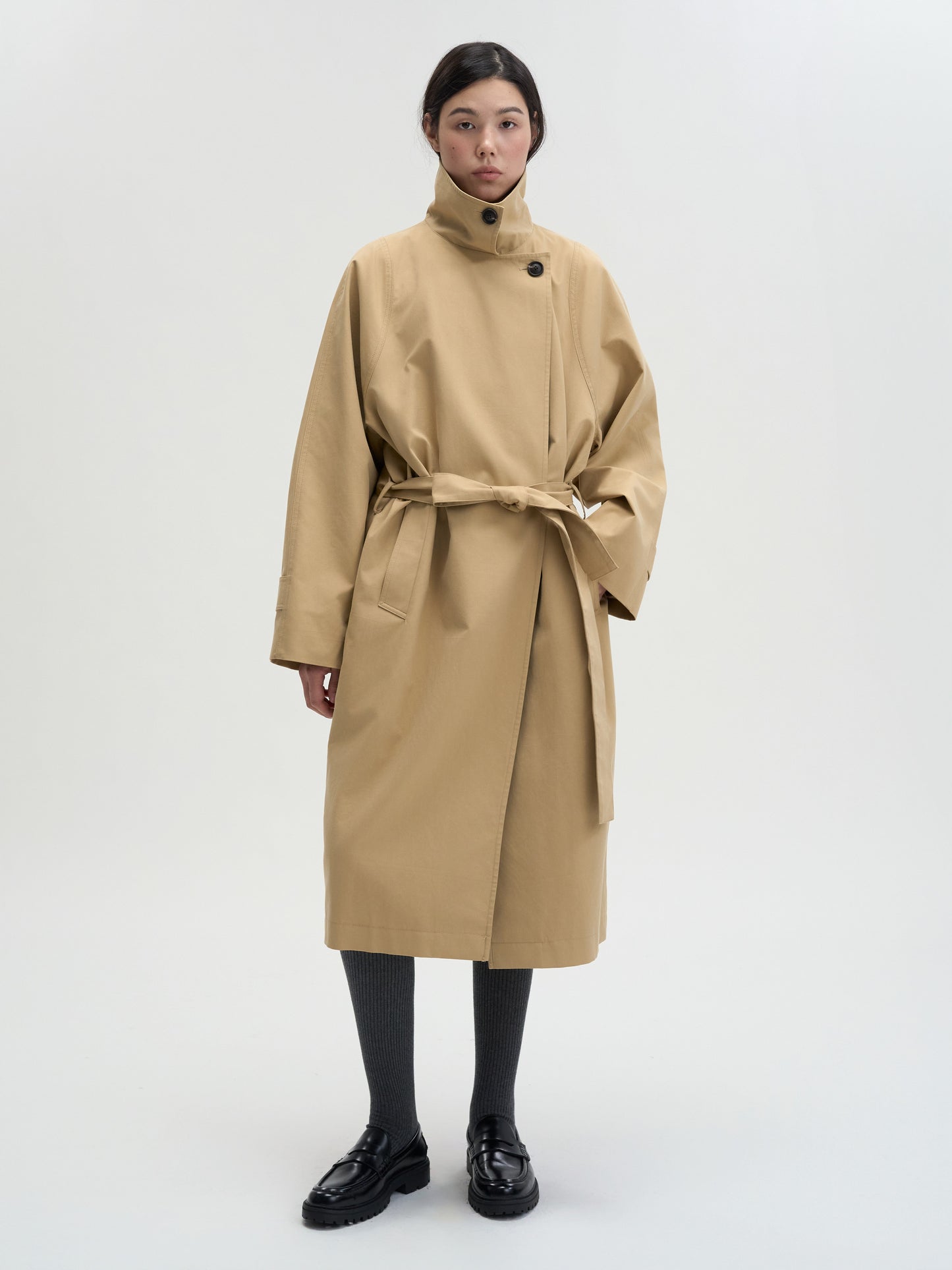 【MAGJAY 2025AW】High-neck Cocoon trench coat