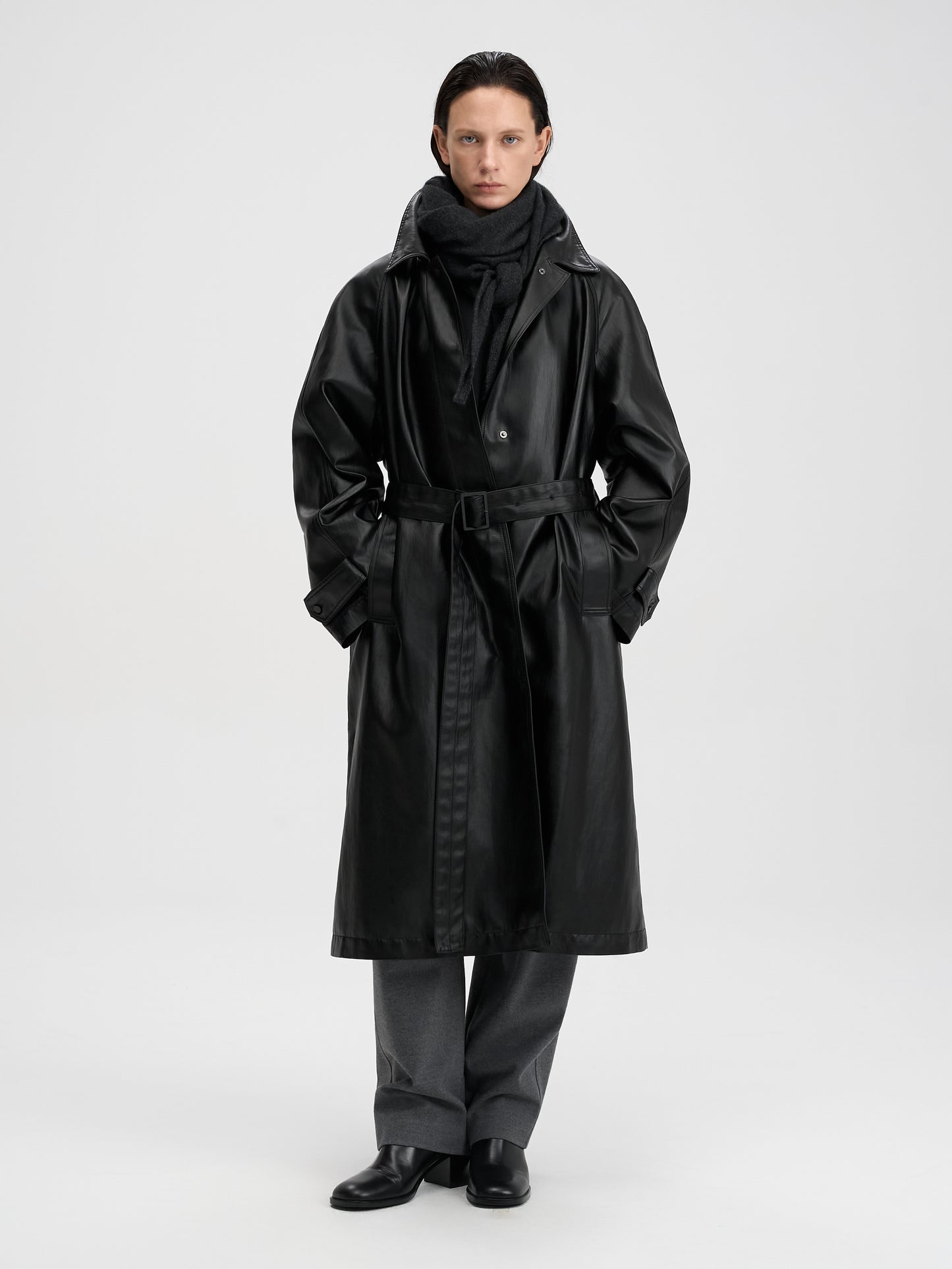 【MAGJAY 2025AW】 Matt Belted Trench Coat