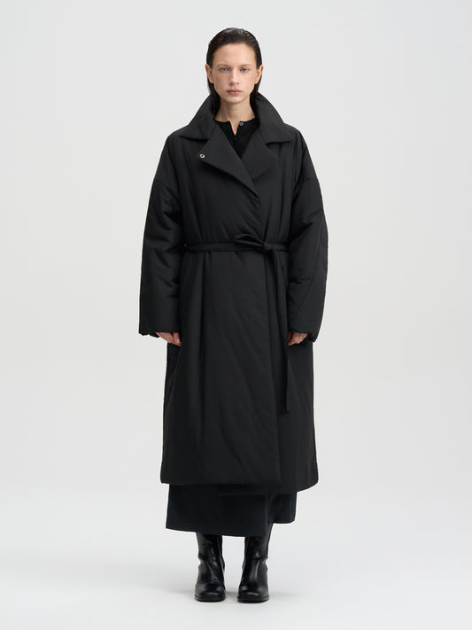 【MAGJAY 2025AW】Max Warm Belted Trench Padded - Black