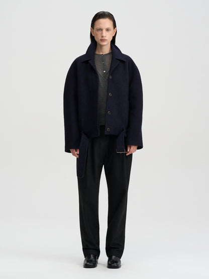 [MAGJAY 2025AW] Raglan Crop Wool Coat