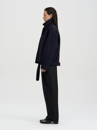 [MAGJAY 2025AW] Raglan Crop Wool Coat