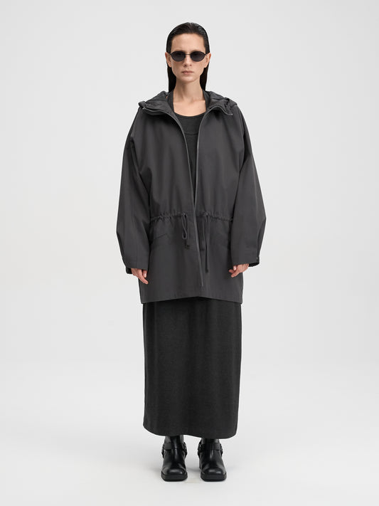 【MAGJAY 2025AW】Modern Half Hooded Jumper - Charcoal