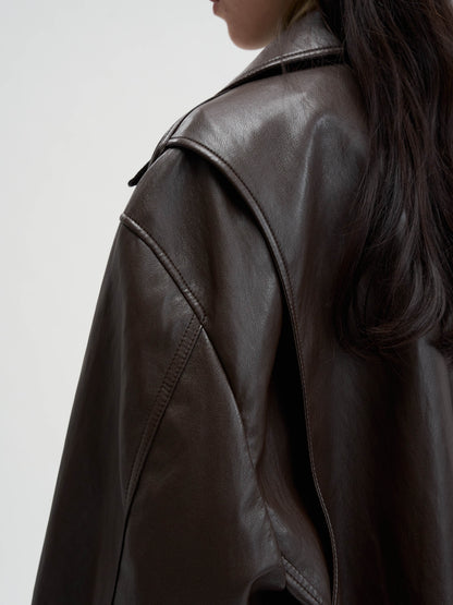 [MAGJAY 2025AW] Volume Leather Bomber Jacket