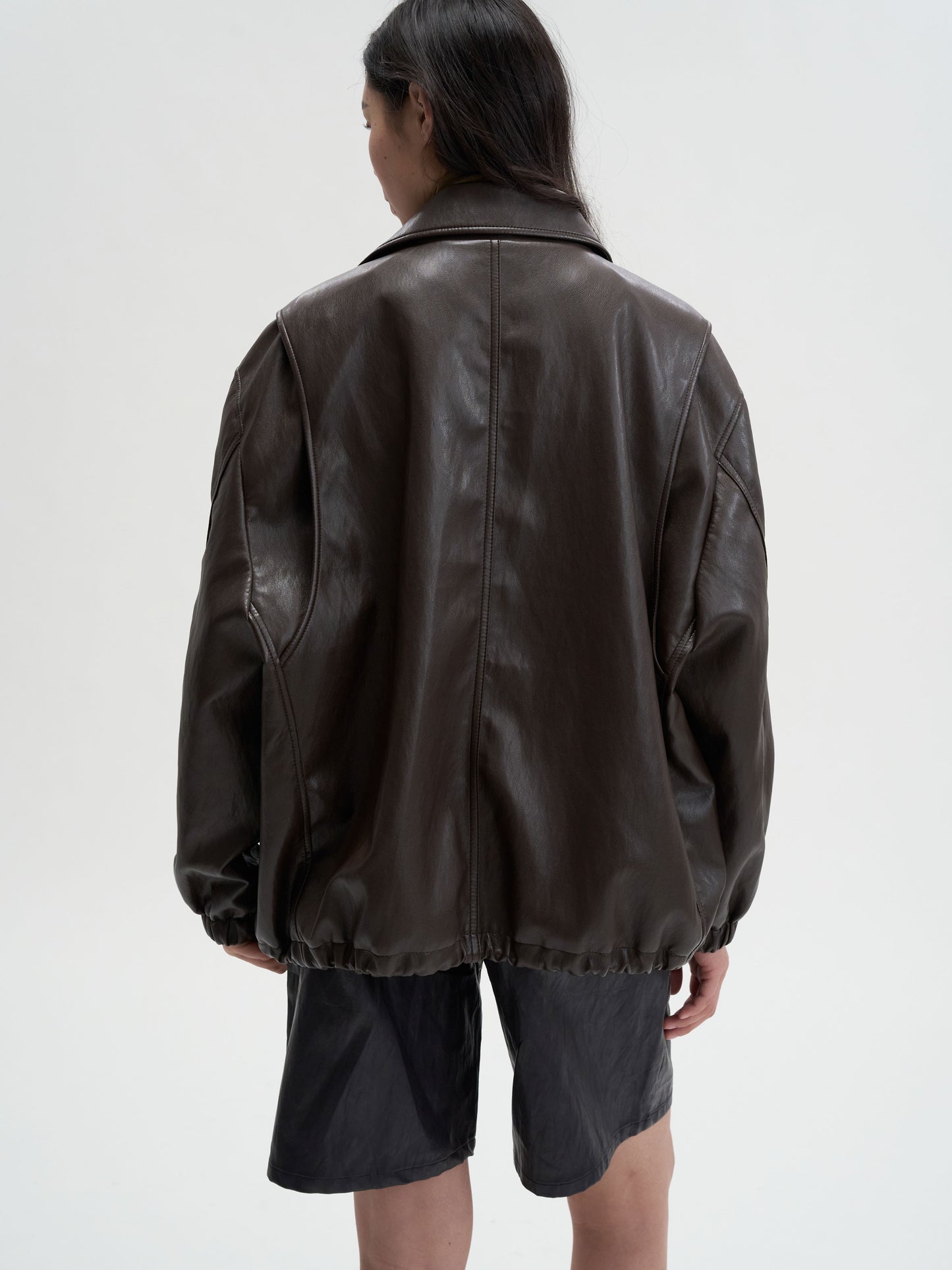 【MAGJAY 2025AW】Volume Leather Bomber Jacket