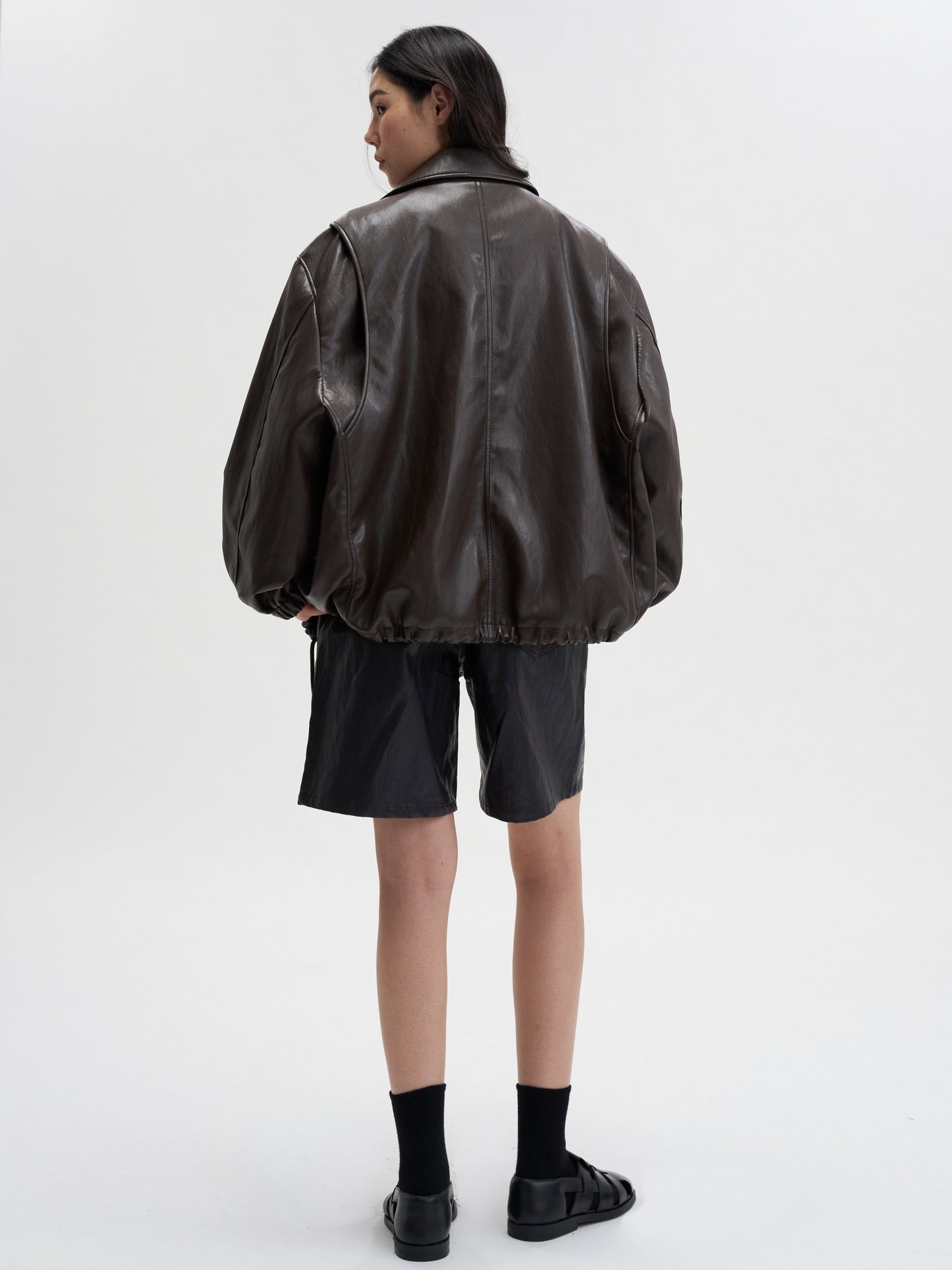 【MAGJAY 2025AW】Volume Leather Bomber Jacket