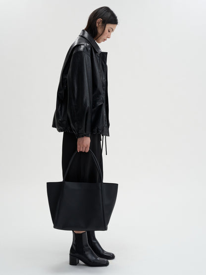 [MAGJAY 2025AW] Volume Leather Bomber Jacket