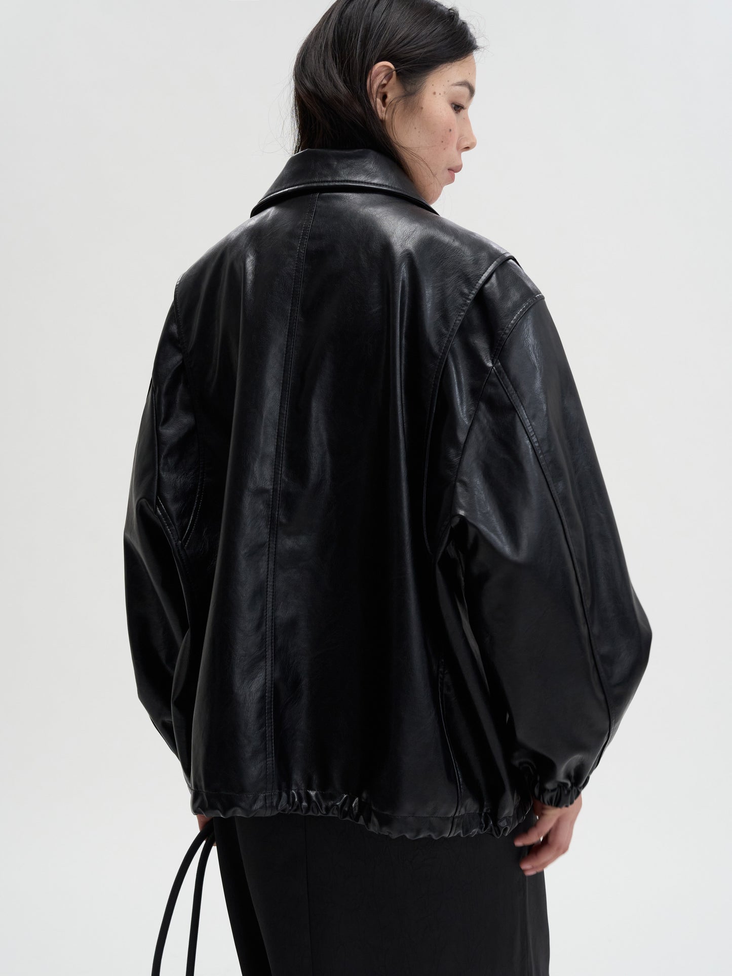 【MAGJAY 2025AW】Volume Leather Bomber Jacket