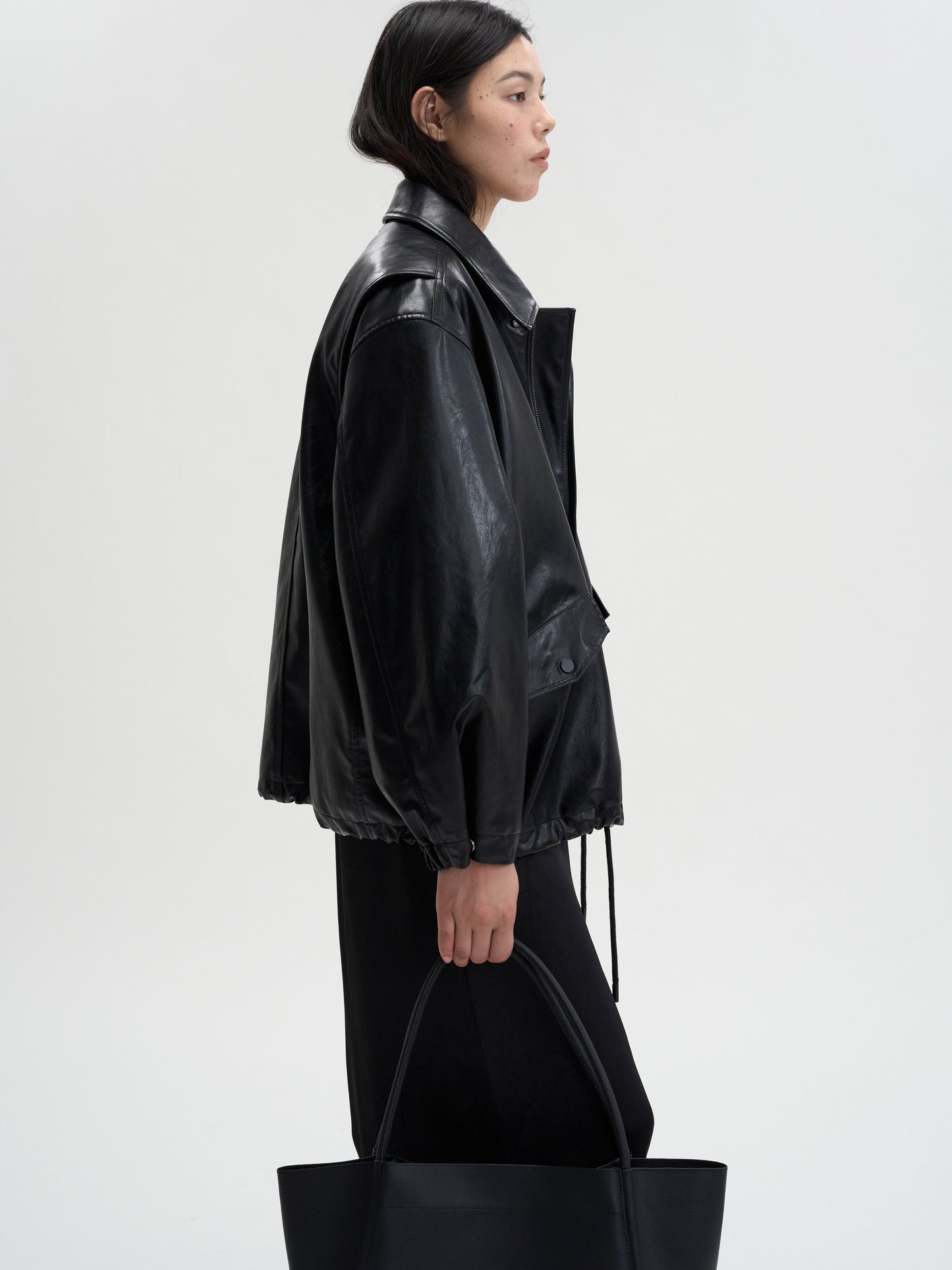 【MAGJAY 2025AW】Volume Leather Bomber Jacket