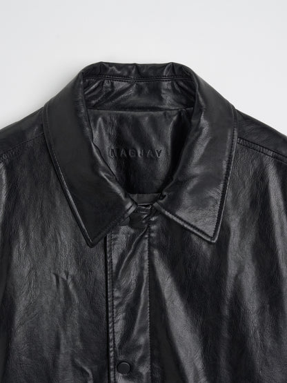 [MAGJAY 2025AW] Volume Leather Bomber Jacket