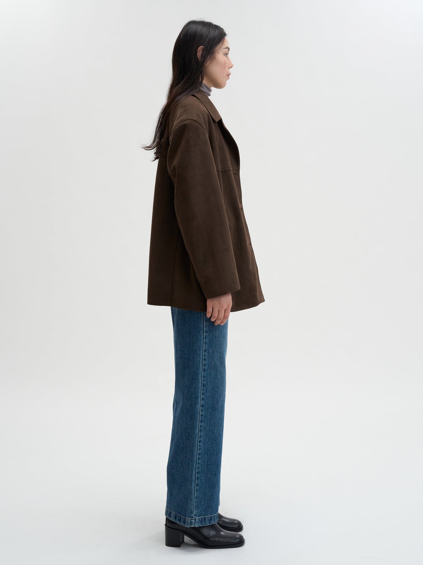 【MAGJAY 2025AW】Relax Suede Blazer - Dark Brown
