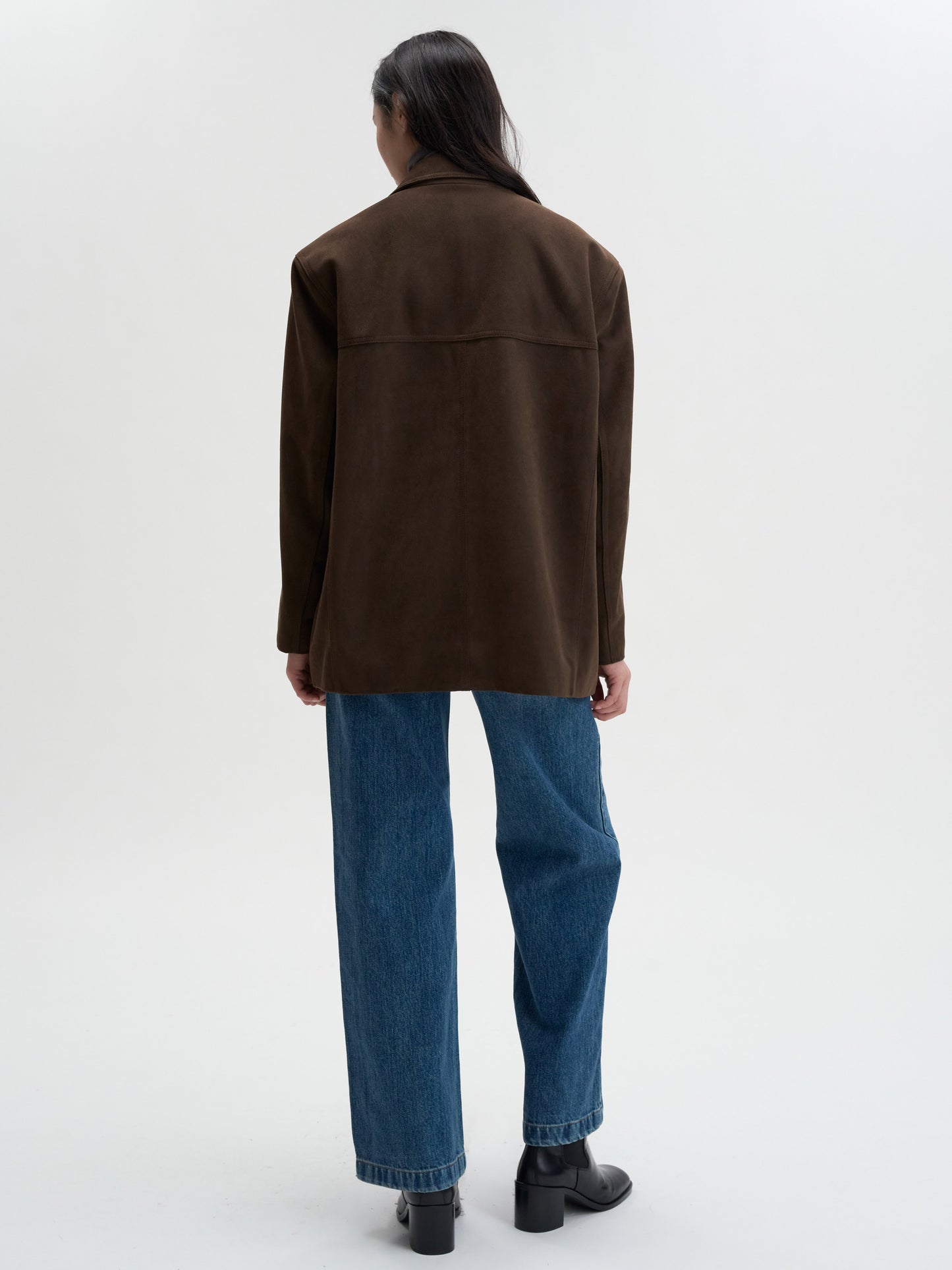 【MAGJAY 2025AW】Relax Suede Blazer - Dark Brown