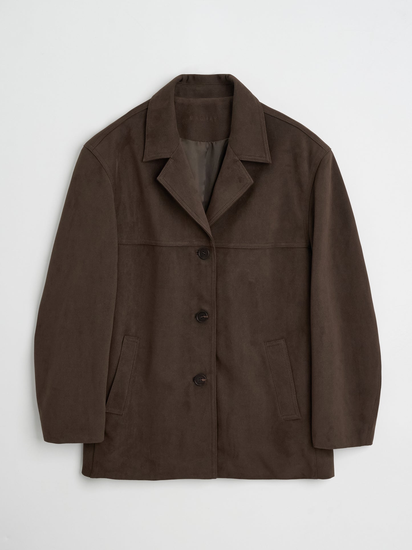 【MAGJAY 2025AW】Relax Suede Blazer - Dark Brown