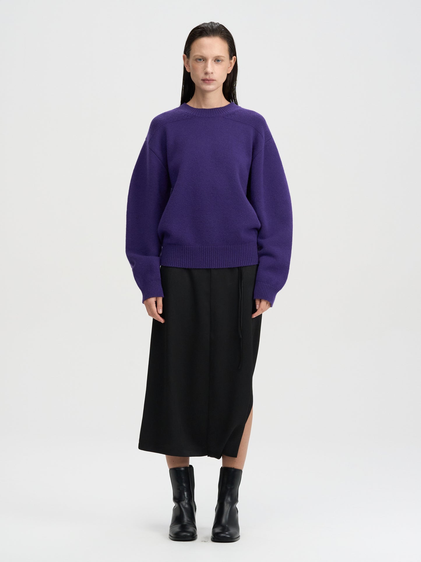 【MAGJAY 2025AW】Wool Curved Sleeve Knitwear