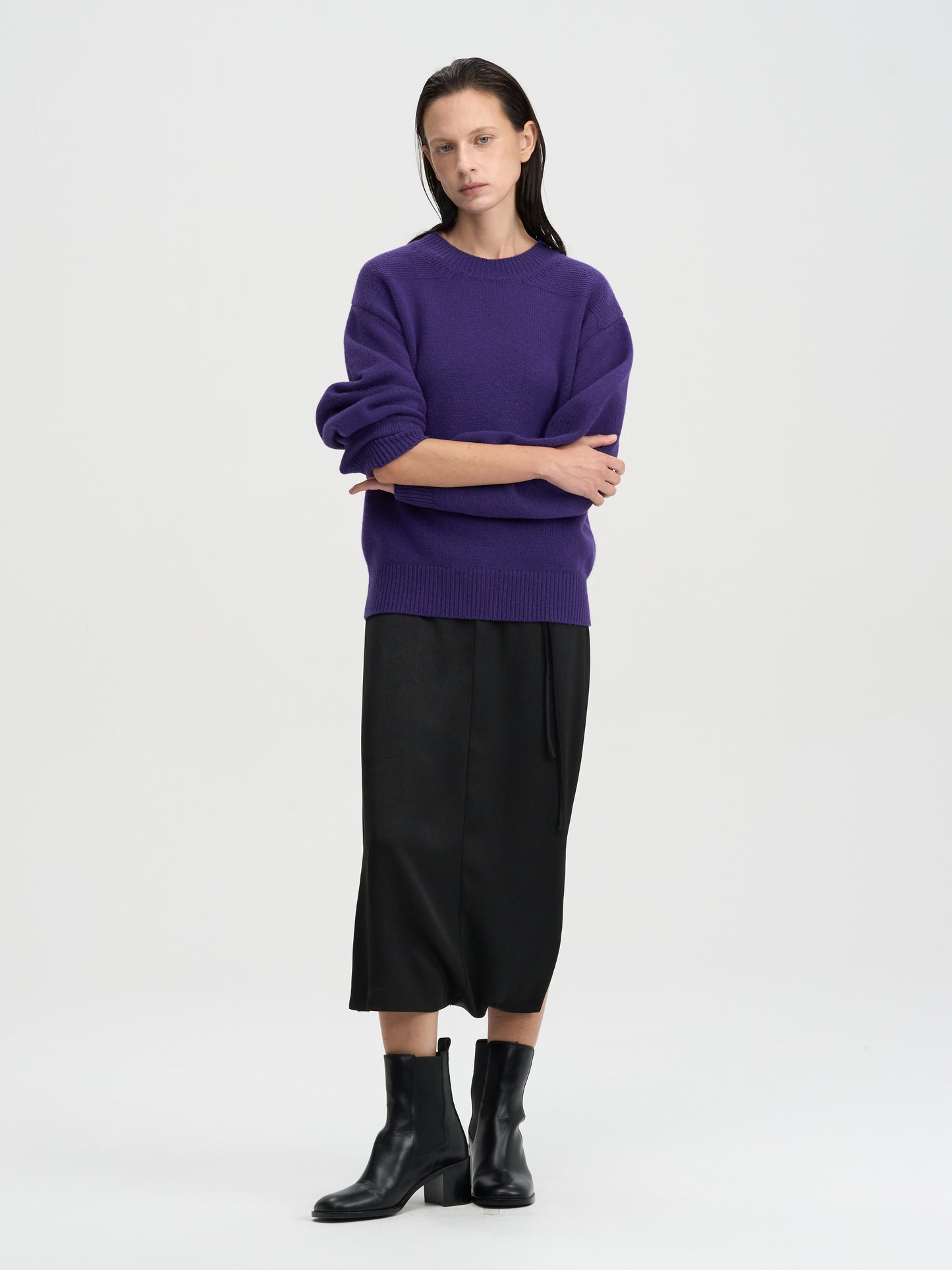 【MAGJAY 2025AW】Wool Curved Sleeve Knitwear
