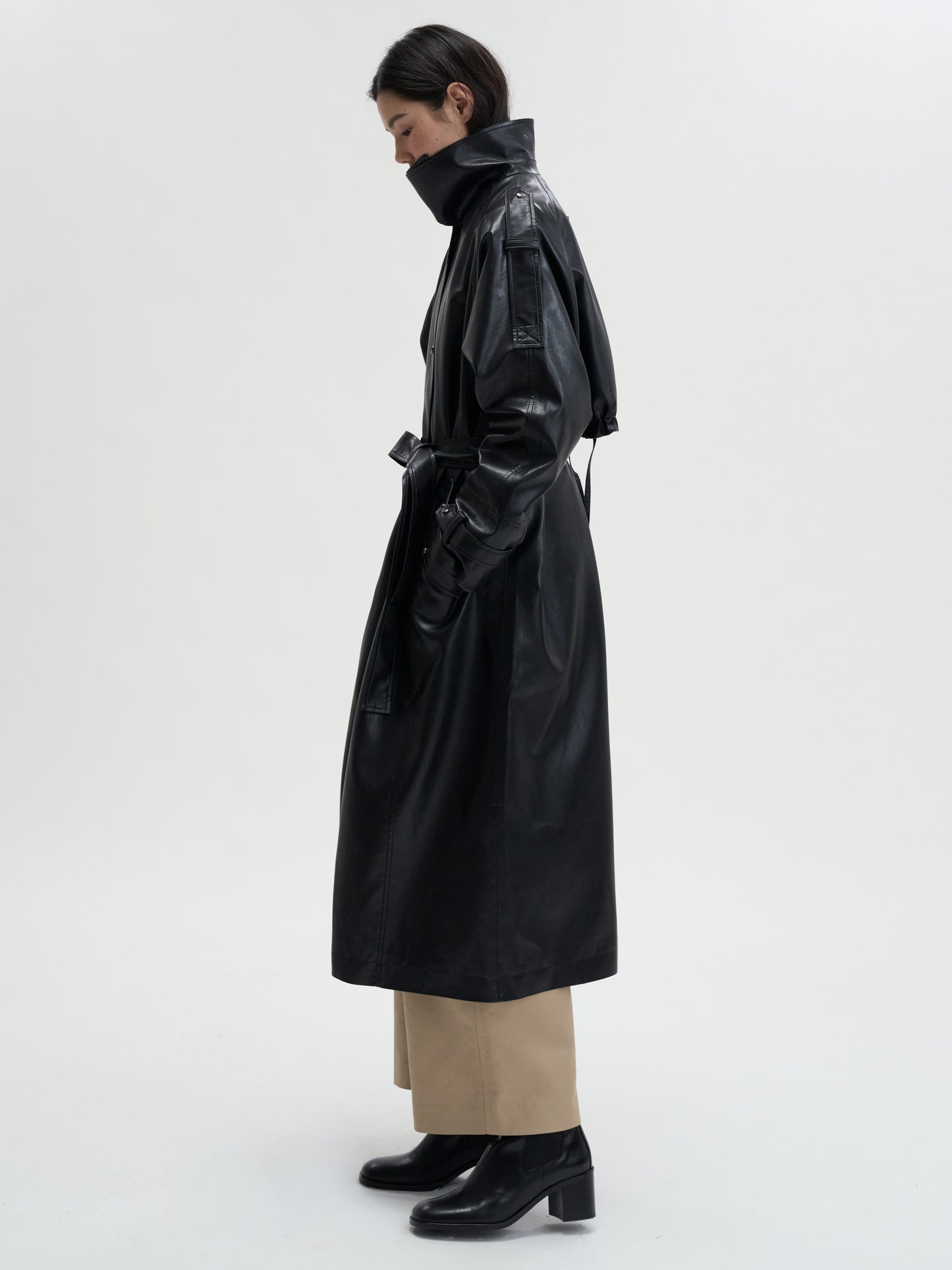 【MAGJAY 2025AW】Mod Leather Trench Coat - Gray