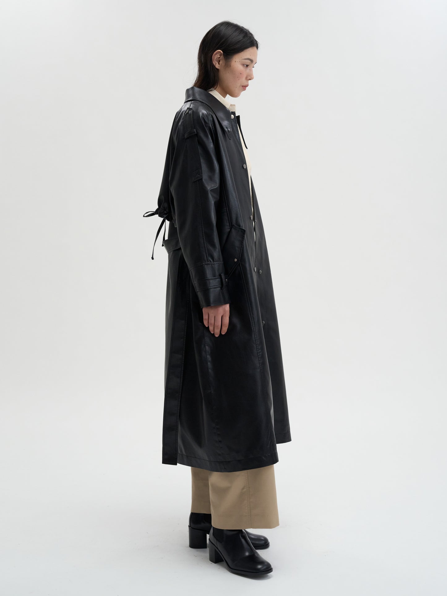【MAGJAY 2025AW】Mod Leather Trench Coat - Gray