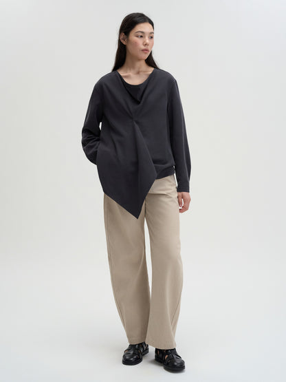 [MAGJAY 2025AW] Curved washed cotton pants