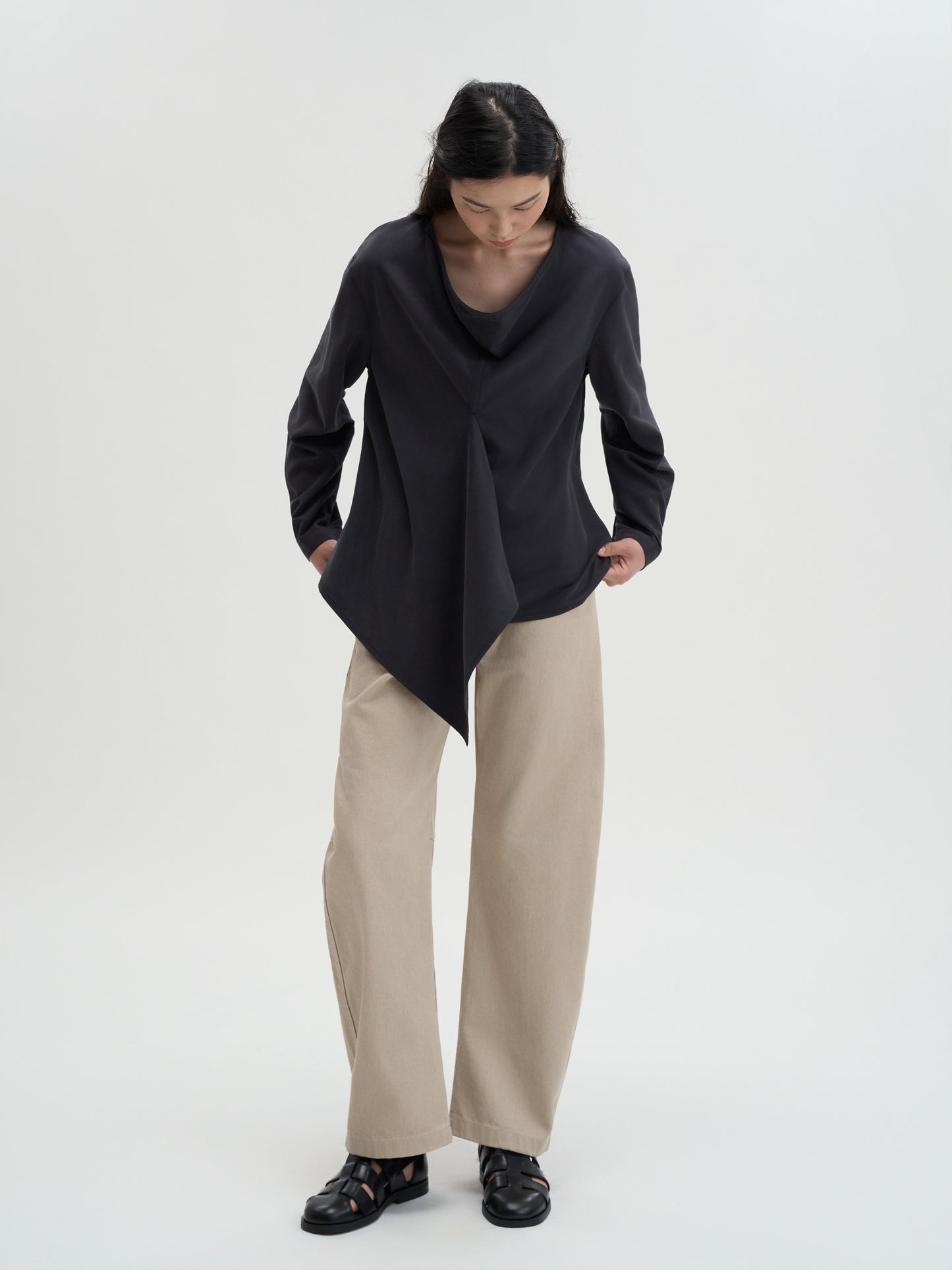 【MAGJAY 2025AW】Curved washed cotton pants