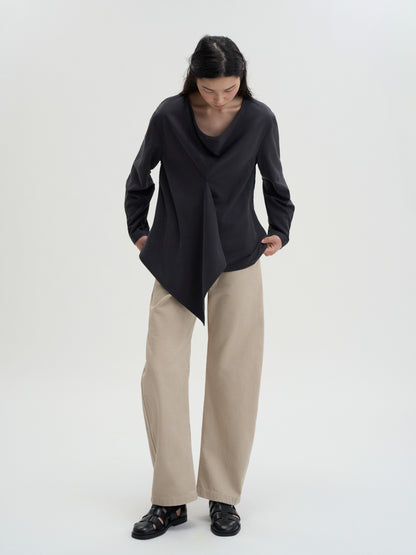 [MAGJAY 2025AW] Curved washed cotton pants